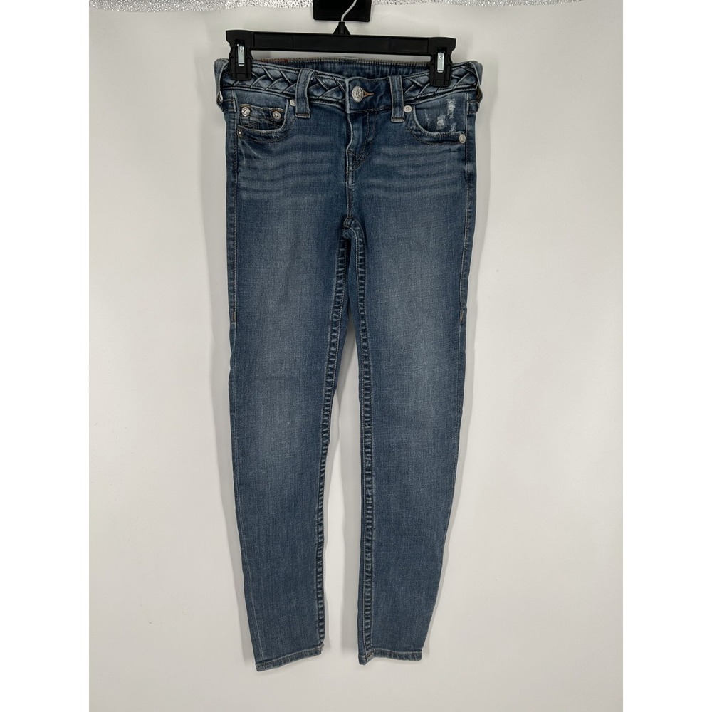True Religion Halle Skinny Jeans Womens 26 Blue Denim Mid Rise Stretch 5 Pockets